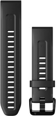 Garmin QuickFit Strap 20mm, silicon, negru, cataramă neagră (Fenix 7S/6S/5S)