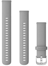 Curea Garmin Quick Release 18mm, silicon, gri, catarama argintie (Venu 2S, Vivoactive 4S, Vivomove 3S) + extensie