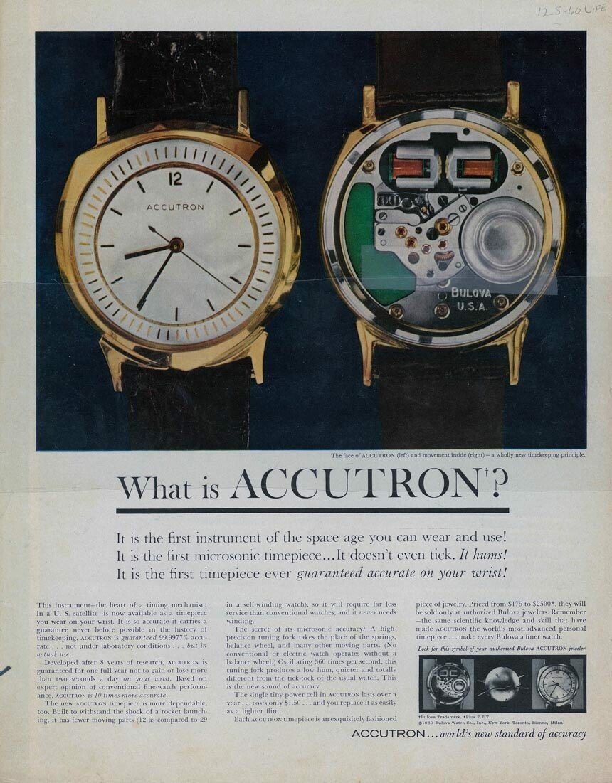 Accutron se vyznačovaly charakteristickým bzučením, které místo tikání vydávala vibrující ladička.