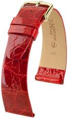 Curea roșie din piele Hirsch Prestige M 02208120-1 (Piele de crocodil) Hirsch Selection