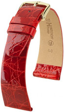 Curea roșie din piele Hirsch Prestige M 02308120-1 (Piele de crocodil) Hirsch Selection