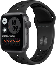Apple Watch Nike Series 6 GPS, 40 mm, carcasă din aluminiu gri spațial, curea sport Nike antracit/negru
