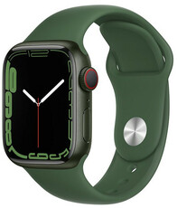 Apple Watch Series 7 GPS + Cellular,41 mm carcasă din aluminiu verde, curea sport frunze verzi 