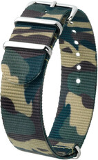 Curea NATO din textil de camuflaj verde Hirsch Rush L 40406040-2 (Nailon)
