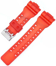 Curea pentru Casio G-Shock, din plastic, roșie, cataramă argintie (pentru modelele GA-100, GA-110, GD-120, GLS-100)