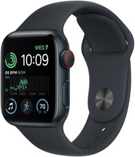 Apple Watch SE (2022) GPS + Cellular, 44mm, carcasă din aluminiu culoare închisă, curea sport