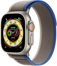 Apple Watch Ultra, GPS + Cellular, 49 mm, curea gri-albastră "Trail loop" (M/L)
