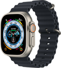 Apple Watch Ultra, GPS + Cellular, 49 mm cu curea albastru închis "Ocean band"
