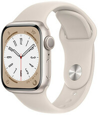 Apple Watch Series 8, GPS, 41 mm, carcasă din aluminiu alb, curea Nike