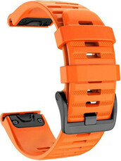 Curea QuickFit 26mm, silicon, portocalie, cataramă de culoare închisă (Garmin Fenix 7X/6X/5X, Tactix etc.)
