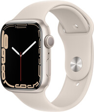 Apple Watch Series 7 GPS, 45 mm, carcasă din aluminiu albă, curea sport albă  (Calitatea a II-a)