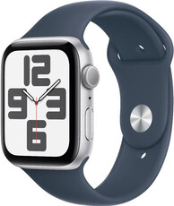 Apple Watch SE (2023) GPS 40mm carcasă din aluminiu argintiu cu curea sport Blue Storm - S/M