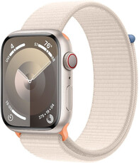 Apple Watch Series 9 GPS + Cellular 41mm Carcasă din aluminiu Star White cu curea sport Star White Sport Strap