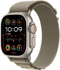 Apple Watch Ultra 2 GPS + Cellular, carcasă din titan de 49 mm cu tensiune Olive Alpine - M