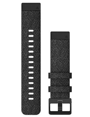 Garmin QuickFit Strap 20mm, nailon, negru, catarama neagră (Fenix 7S/6S/5S)