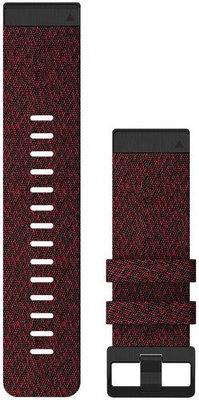 Curea Garmin QuickFit 26mm, nailon, roșu, cataramă neagră (Fenix 7X/6X/5X, Tactix)