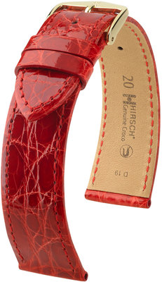 Curea roșie din piele Hirsch Genuine Croco L 18920820-1 (Piele de crocodil) Hirsch selection