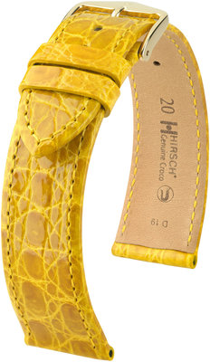 Curea galbenă din piele Hirsch Genuine Croco L 18920872-1 (Piele de crocodil) Hirsch selection