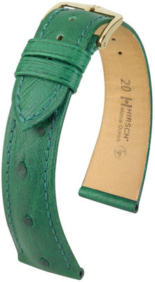 Curea verde din piele Hirsch Massai Ostrich L 04362040-1 (Piele de ștruț) Hirsch selection