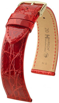 Curea roșie din piele Hirsch Genuine Croco L 01808020-1 (Piele de crocodil) Hirsch Selection