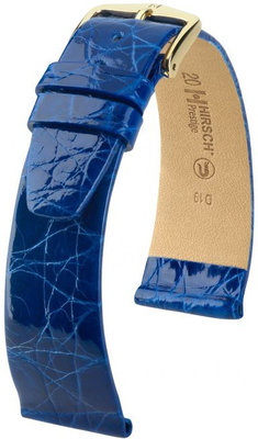 Curea albastră din piele Hirsch Prestige L 02208085-1 (Piele de crocodil) Hirsch Selection