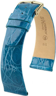 Curea albastru deschis din piele Hirsch Prestige M 02208183-1 (Piele de crocodil piele) Hirsch Selection