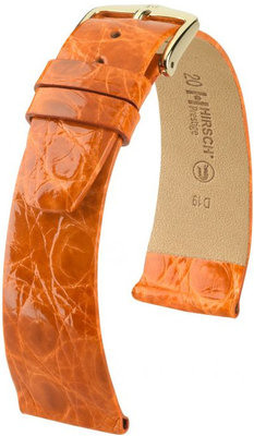 Curea din piele portocaliu închis Hirsch Prestige M 02208176-1 (Piele de crocodil) Hirsch Selection