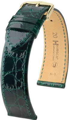 Curea verde din piele Hirsch Genuine Croco M 01808140-1 (Piele de crocodil) Hirsch Selection