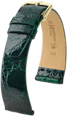 Curea verde din piele Hirsch Prestige L 02208040-1 (Piele de crocodil) Hirsch Selection