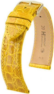 Curea galbenă din piele Hirsch Genuine Croco L 01808072-1 (Piele de crocodil) Hirsch Selection