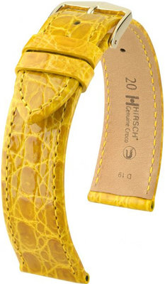 Curea galbenă din piele Hirsch Genuine Croco M 01808172-1 (Piele de crocodil) Hirsch Selection