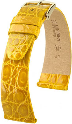 Curea galbenă din piele Hirsch Prestige L 02208072-1 (Piele de crocodil) Hirsch Selection
