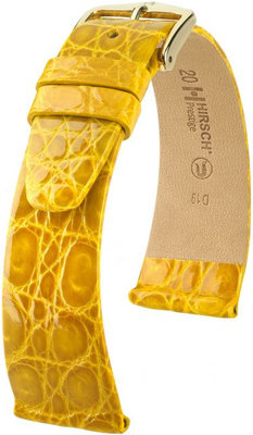 Curea galbenă din piele Hirsch Prestige M 02208172-1 (Piele de crocodil) Hirsch Selection