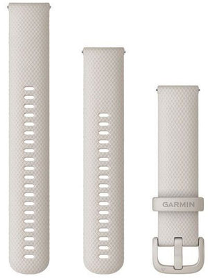 Curea Garmin Quick Release 20 mm, silicon, bej, cataramă albă  (Venu, Venu Sq, Venu 2 plus)+ partea extinsă