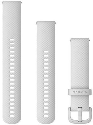 Curea Garmin Quick Release 20mm, silicon alb, cataramă alb (Venu, Venu Sq, Venu 2 plus) + partea extinsă