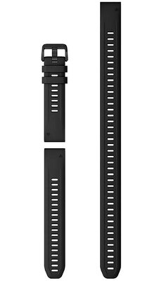 Curea Garmin QuickFit 20mm, silicon, negru, cataramă neagră (Fenix 7S/6S/5S) set de 3-piese