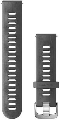 Curea Garmin Quick Release 20mm, silicon, gri, cataramă argintie (Venu, Venu Sq, Venu 2 plus)