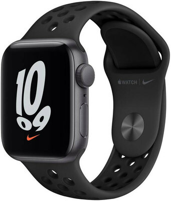 Apple Watch Nike SE GPS, 40 mm, carcasă din aluminiu gri spațial, curea sport antracit/negru
