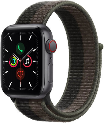 Apple Watch SE GPS + Cellular, 40 mm carcasă din aluminiu gri stelar, curea sport gri
