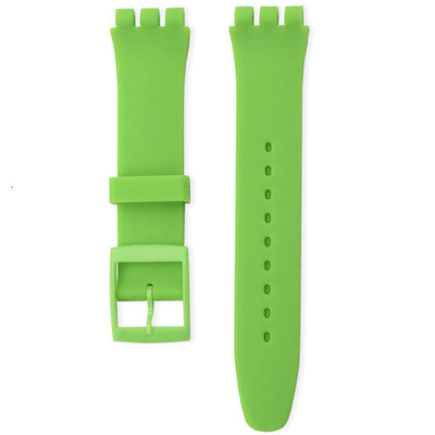 Curea unisex verde de silicon pentru ceas Swatch