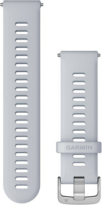 Curea Garmin Quick Release 22 mm, silicon, alb, catarama argintie (Venu, Forerunner 255, Vivoactive 4 etc.)