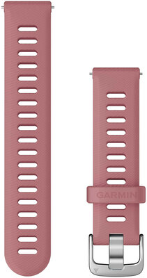 Curea Garmin Quick Release 18 mm, silicon, roz, cataramă argintie (Venu 2S, Vivoactive 4S, Vivomove 3S)