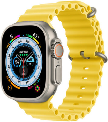 Apple Watch Ultra, GPS + Cellular, 49 mm, curea galbenă "Ocean band"