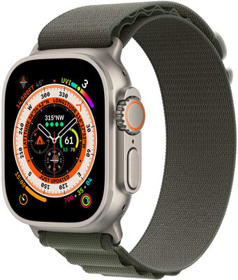 Apple Watch Ultra, GPS + Cellular, 49 mm, curea gri "Alpine loop" (L)