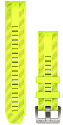 Curea Garmin Quickfit 22 mm, silicon, galben neon, cataramă argintie (MARQ 2)