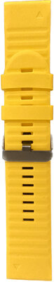Curea QuickFit de 26 mm, silicon, galbenă, cataramă de culoare închisă (Garmin Fenix 7X/6X/5X, Tactix, etc.)