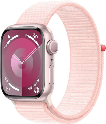 Apple Watch Series 9 GPS 41mm carcasă din aluminiu roz cu curea sport roz deschis