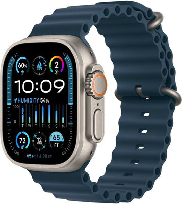 Apple Watch Ultra 2 GPS + Cellular, carcasă din titan de 49 mm cu curea albastru oceanic