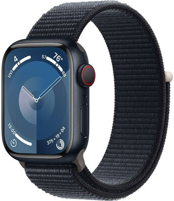 Apple Watch Series 9 GPS + Cellular 45mm cu carcasă din aluminiu dark ink și curea sport dark ink