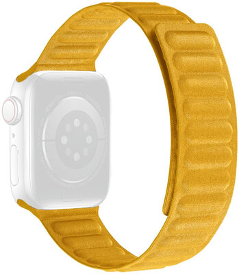 Curea pentru Apple Watch 42/44/45mm, curea textilă magnetică, galbenă
